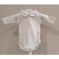 Babidu Babidu Romper met Kraagje Wit/Blauw