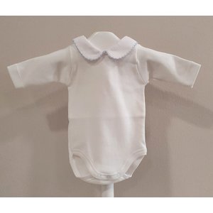 Babidu Babidu Romper met Kraagje Wit/Blauw