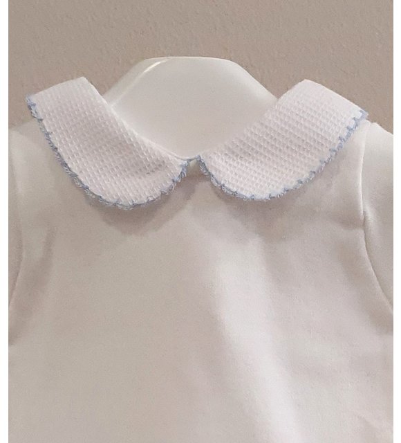 Babidu Babidu Romper met Kraagje Wit/Blauw