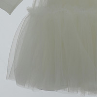 Monnalisa Monnalisa Tulle Jurk met Bloemetjes Offwhite