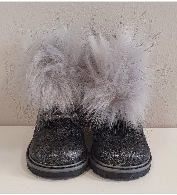 Babywalker Babywalker Hoge Schoenen met PomPom Donkergrijs