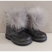 Babywalker Babywalker Hoge Schoenen met PomPom Donkergrijs