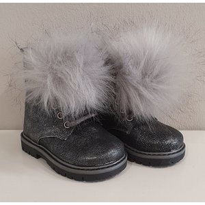 Babywalker Babywalker Hoge Schoenen met PomPom Donkergrijs