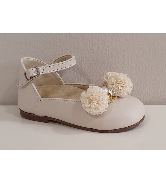 Babywalker Babywalker Ballerina's met Rozetjes Creme