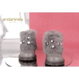 Andanines Andanines Laarzen met Faux Fur Grijs