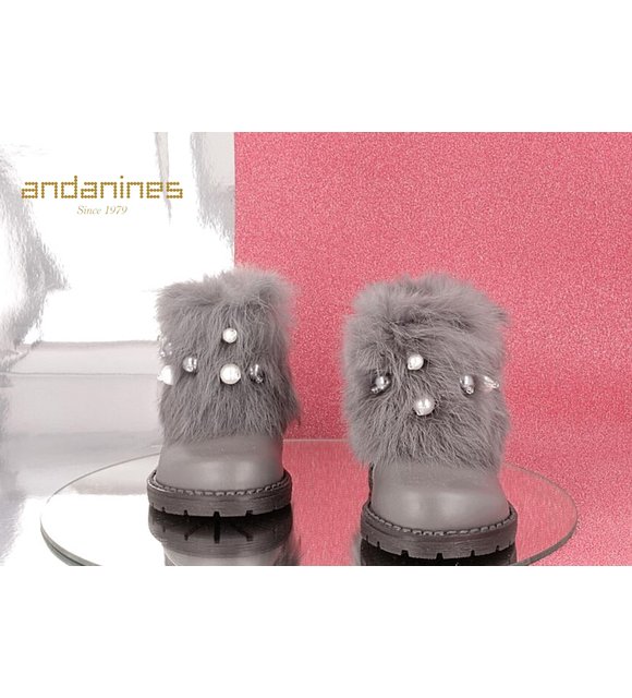 Andanines Andanines Laarzen met Faux Fur Grijs