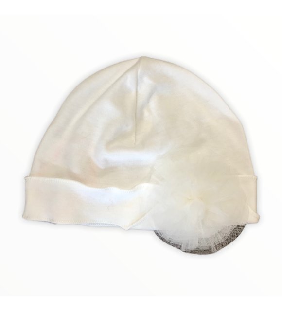 Sofija Babymutsje met tulle rozet