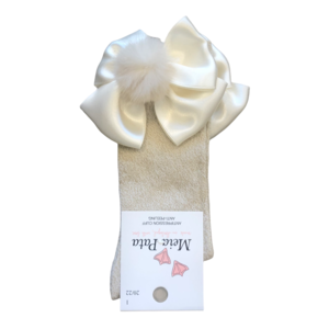 Meia Pata Kniekousen met strik en bontje