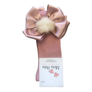 Meia Pata Kniekousen met strik en bontje