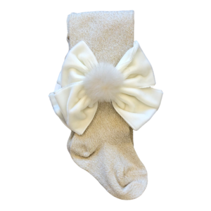 Meia Pata Maillot met velvet strik en bontje