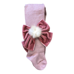 Meia Pata Maillot met velvet strik en bontje