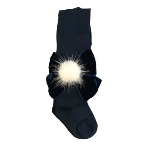 Meia Pata Maillot met velvet strik en bontje