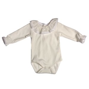 Baby Gi Romper met broderie kraagje