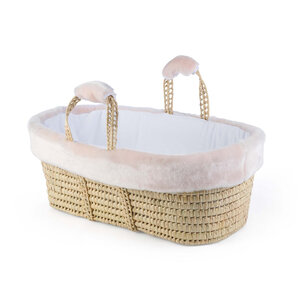 Théophile & Patachou Rieten reiswieg + Aankleding bont  beige