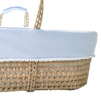 Théophile & Patachou Rieten reiswieg + Aankleding blauw / gewafeld wit