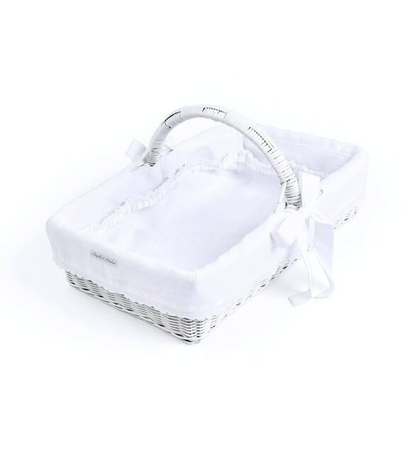 Théophile & Patachou Witte rieten verzorgingsmand met handvat + Bekleding gewafeld Théophile & Patachou Witte rieten verzorgingsmand met handvat + Bekleding gewafeld