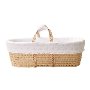 Théophile & Patachou Rieten reiswieg + Aankleding bloemen / gewafeld wit