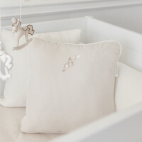 Théophile & Patachou Geborduurd Kussen - Beige