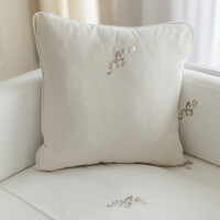 Théophile & Patachou Geborduurd Kussen - Beige