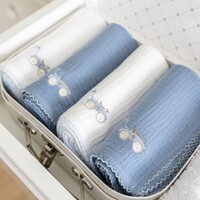 Théophile & Patachou 4 geborduurde tetra doek 70x70 + koffertje