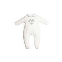 First First Heart on front Babypakje Wit/Grijs