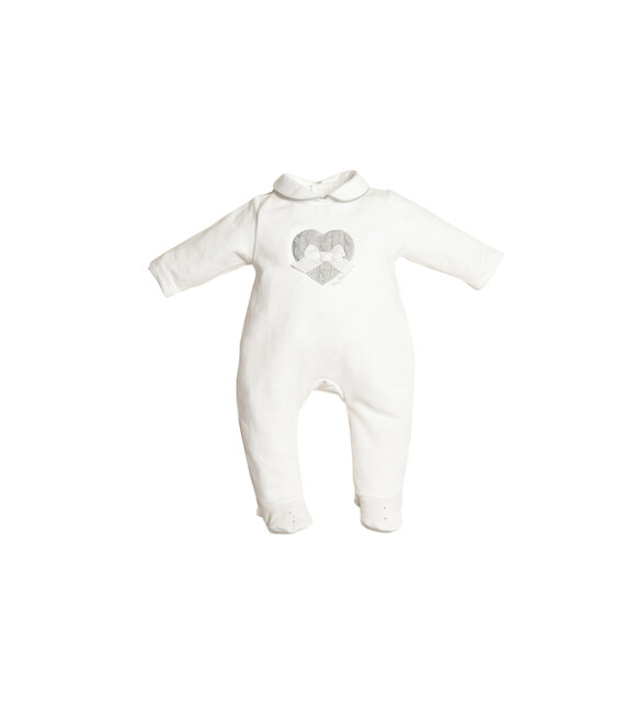 First First Heart on front Babypakje Wit/Grijs