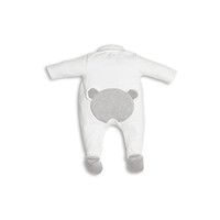 First First Glitter Teddy on back Babypakje Wit/Zilver