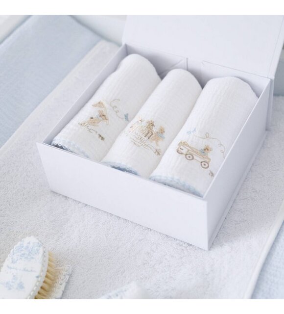 Théophile & Patachou 3 geborduurde tetra doek BP 60x60 + doos