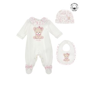 Monnalisa Babypakje met muts en slabber