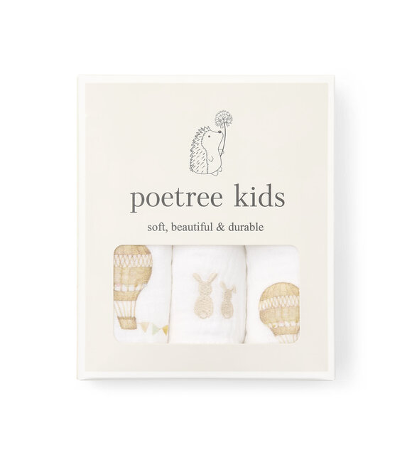 Poetree Hydrofiel doeken, 3 stuks
