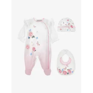 Monnalisa Babypakje met mutsje en slabber