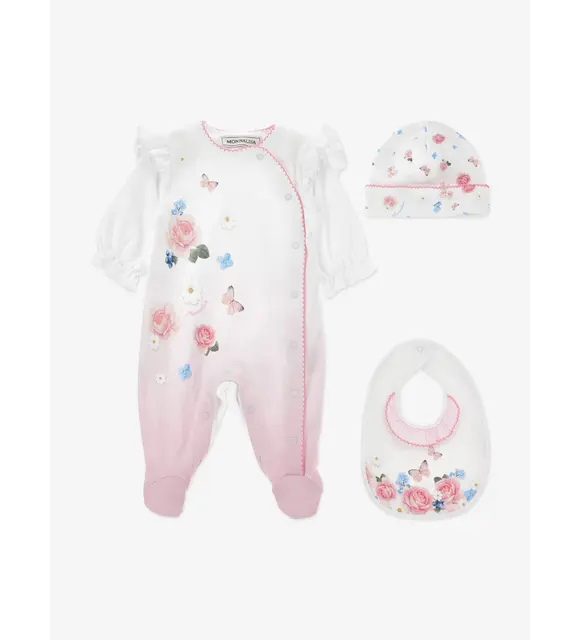 Monnalisa Babypakje met mutsje en slabber