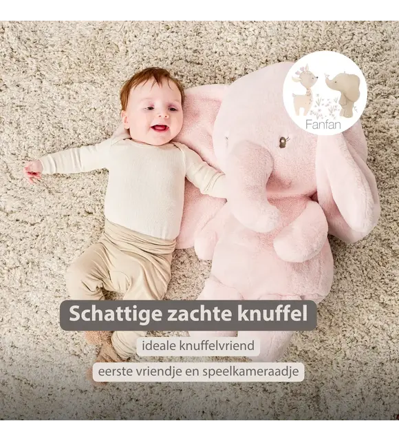 Nattou Knuffel olifant, 60 cm