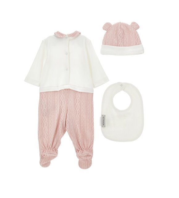Monnalisa Babypakje met slabber en muts