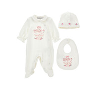 Monnalisa Babypakje met mutsje en slabber
