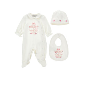 Monnalisa Babypakje met mutsje en slabber