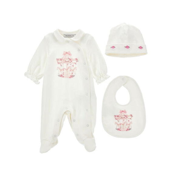 Monnalisa Babypakje met mutsje en slabber