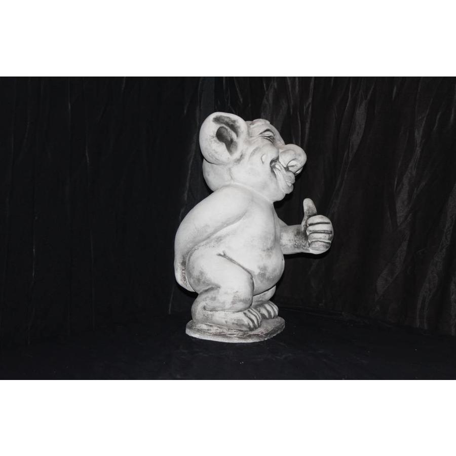 Ludiek betonnen trolbeeldje met opgestoken duim – vrolijk cadeautje of tuindecoratie-2