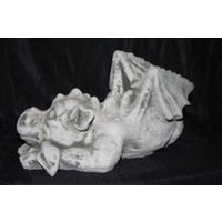 thumb-Betonnen beeld van een slapende draak – decoratief cadeautje voor tuin of vensterbank-2