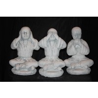 thumb-Set van 3 Boeddha monniken – horen, zien en zwijgen in beton-1