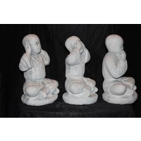 thumb-Set van 3 Boeddha monniken – horen, zien en zwijgen in beton-2