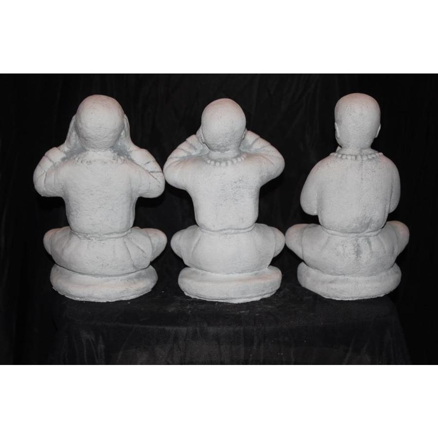 Set van 3 Boeddha monniken – horen, zien en zwijgen in beton-4