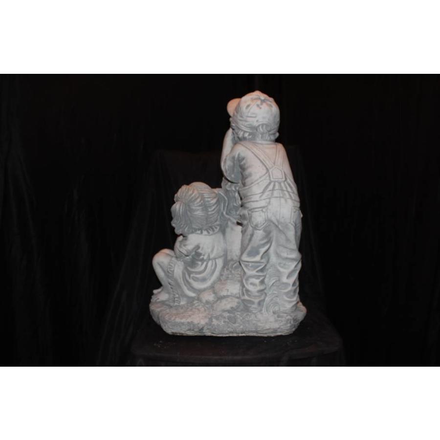 Betonnen beeld van drie kinderen – Spreekwoord “Horen, zien en zwijgen” – Decoratief voor vensterbank of tuin-4