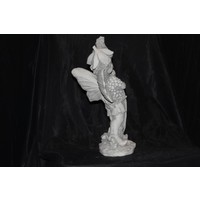 thumb-Betonnen beeld bloemen elfje met hyacint – Sprookjesachtig tuinbeeld voor binnen en buiten-2