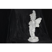 thumb-Betonnen beeld bloemen elfje met hyacint – Sprookjesachtig tuinbeeld voor binnen en buiten-3