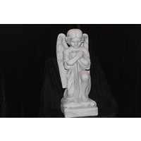 thumb-Betonnen beeld engel knielend biddend voor graf of tuin-1