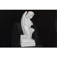 thumb-Betonnen beeld engel knielend biddend voor graf of tuin-2
