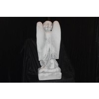 thumb-Betonnen beeld engel knielend biddend voor graf of tuin-4