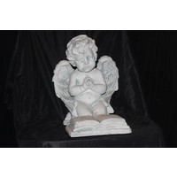 thumb-Betonnen beeld engeltje met gevouwen handen biddend voor huis, tuin of graf-1