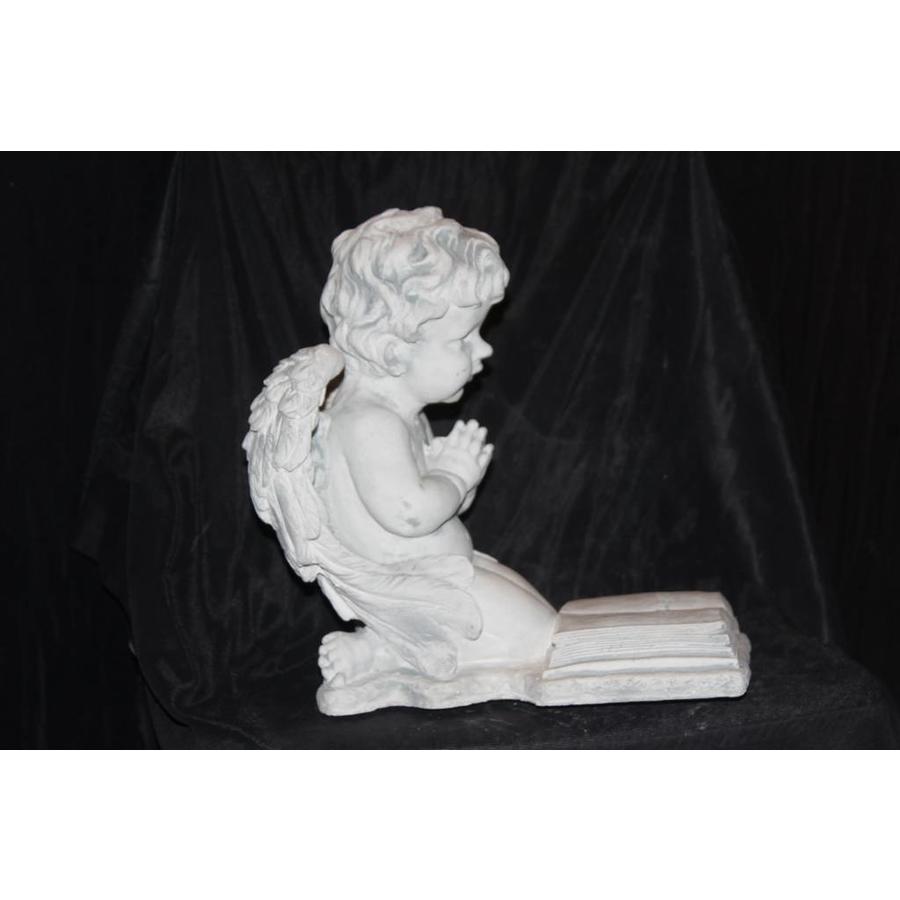 Betonnen beeld engeltje met gevouwen handen biddend voor huis, tuin of graf-2